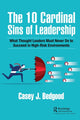 Book cover of: 10 Cardinal Sins of Leadership. By: Casey Bedgood
