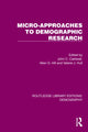 Book cover of: Micro-Approaches to Demographic Research. By: John Caldwell