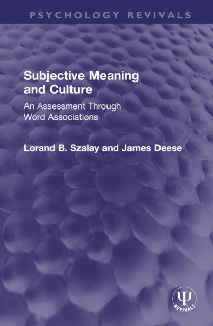 Book cover of: Subjective Meaning and Culture