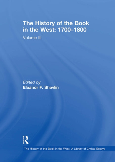 Book cover of: History of the Book in the West: 1700?1800