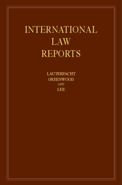 Book cover of: International Law Reports: Volume 155. By: Elihu Lauterpacht