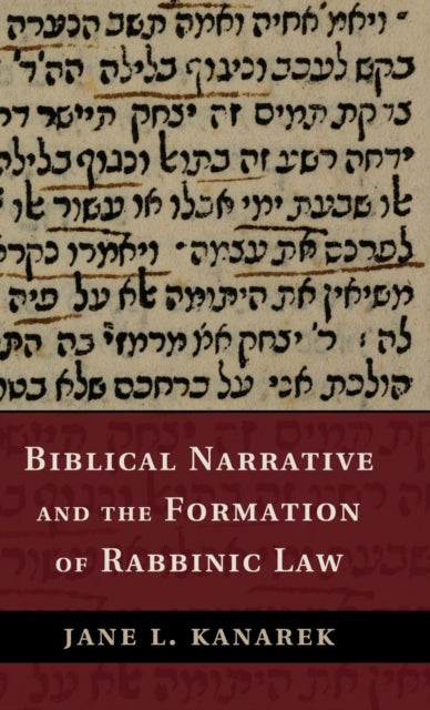 Book cover of: Biblical Narrative and the Formation of Rabbinic Law. By: Jane L. Kanarek