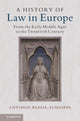 Book cover of: History of Law in Europe. By: Antonio Padoa-Schioppa