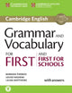 Book cover of: Grammar and Vocabulary for First and First for Schools Book with Answers and Audio. By: ThomasBarbara