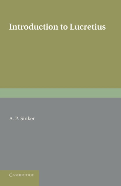 Book cover of: Introduction to Lucretius. By: A. P. Sinker