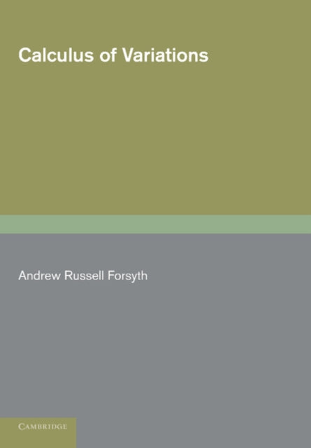 Book cover of: Calculus of Variations. By: Andrew Russell Forsyth