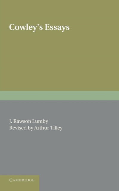 Book cover of: Cowley's Essays. By: Abraham Cowley
