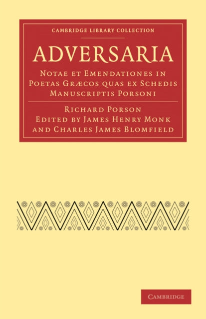 Book cover of: Adversaria. By: Richard Porson