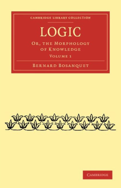 Book cover of: Logic. By: Bernard Bosanquet