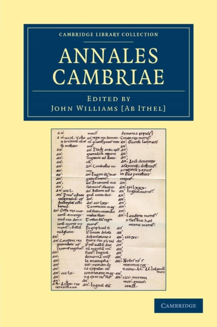 Book cover of: Annales Cambriae. By: John Williams ab Ithel