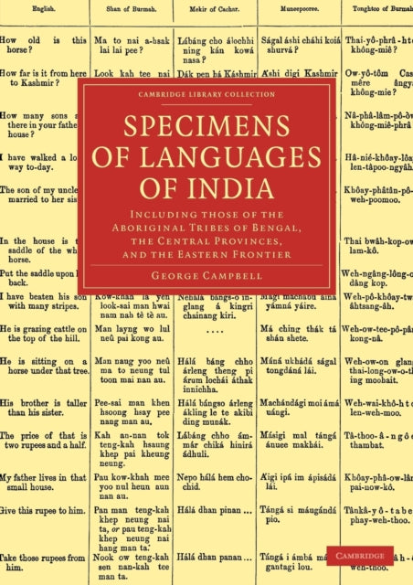 Book cover of: Specimens of Languages of India. By: George Campbell