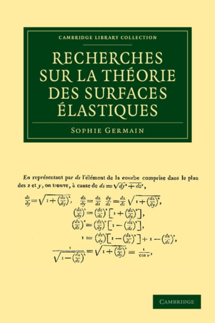 Book cover of: Recherches sur la theorie des surfaces elastiques