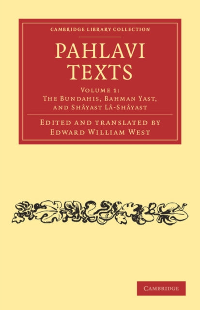 Book cover of: Pahlavi Texts. By: Edward William West