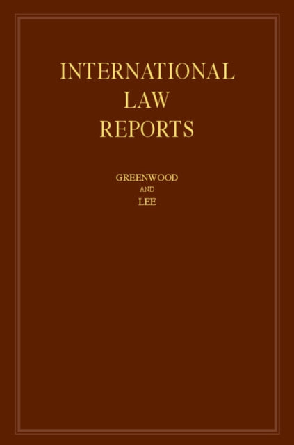 Book cover of: International Law Reports: Volume 170. By: Elihu Lauterpacht