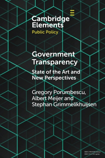 Book cover of: Government Transparency. By: Gregory Porumbescu