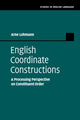 Book cover of: English Coordinate Constructions. By: Arne Lohmann