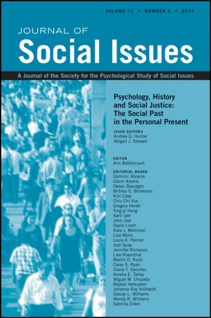 Book cover of: Psychology, History and Social Justice. By: Andrea G. Hunter