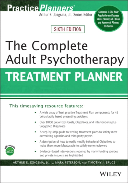 Book cover of: Complete Adult Psychotherapy Treatment Planner. By: Arthur E. Jongsma