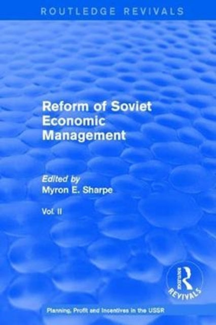 Book cover of: Reform of Soviet Economic Management. By: Myron E. Sharpe