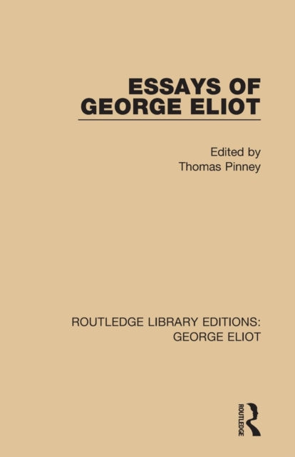Book cover of: Essays of George Eliot. By: George Eliot