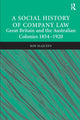 Book cover of: Social History of Company Law. By: Rob McQueen