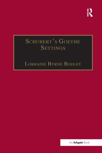 Book cover of: Schubert's Goethe Settings. By: Lorraine Byrne Bodley