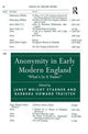Book cover of: Anonymity in Early Modern England. By: Barbara Howard Traister