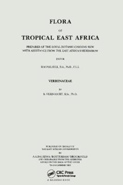 Book cover of: Flora of Tropical East Africa - Verbenaceae (1992). By: B. Verdcourt