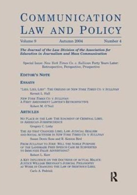 Book cover of: New York Times Co. v. Sullivan Forty Years Later. By: W. Wat Hopkins