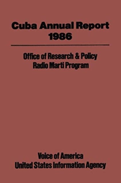 Book cover of: Cuba Annual Report