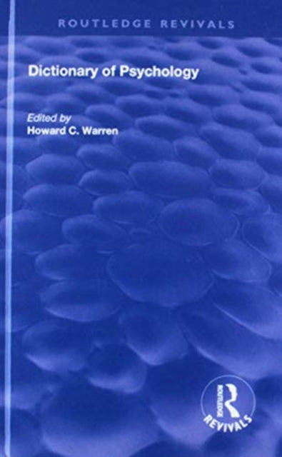 Book cover of: Dictionary of Psychology. By: Howard C. Warren