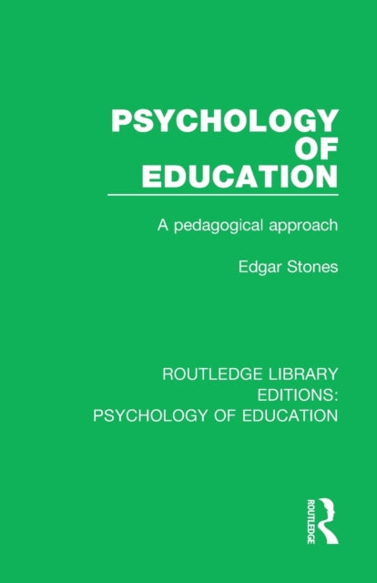 Book cover of: Psychology of Education. By: Edgar Stones