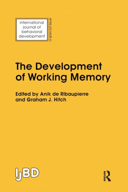 Book cover of: Development of Working Memory. By: Anik De Ribaupierre