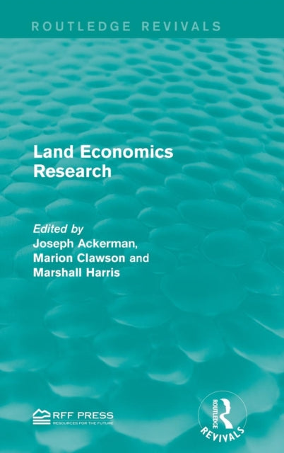 Book cover of: Land Economics Research. By: Joseph Ackerman