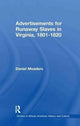 Book cover of: Advertisements for Runaway Slaves in Virginia, 1801-1820. By: Daniel Meaders