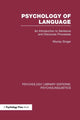 Book cover of: Psychology of Language (PLE: Psycholinguistics). By: Murray Singer