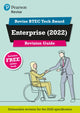 Book cover of: Pearson REVISE BTEC 2022 Tech Award Enterprise Revision Guide inc online edition - for 2026, 2027 exams. By: Charlotte Bunn