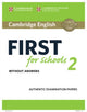 Book cover of: Cambridge English First for Schools 2 Student's Book without answers