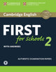 Book cover of: Cambridge English First for Schools 2 Student's Book with answers and Audio