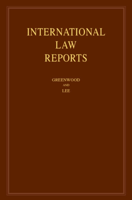 Book cover of: International Law Reports: Volume 196. By: Christopher Greenwood