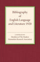 Book cover of: Bibliography of English Language and Literature 1920. By: Members of Members of the Modern Humanities Research Association