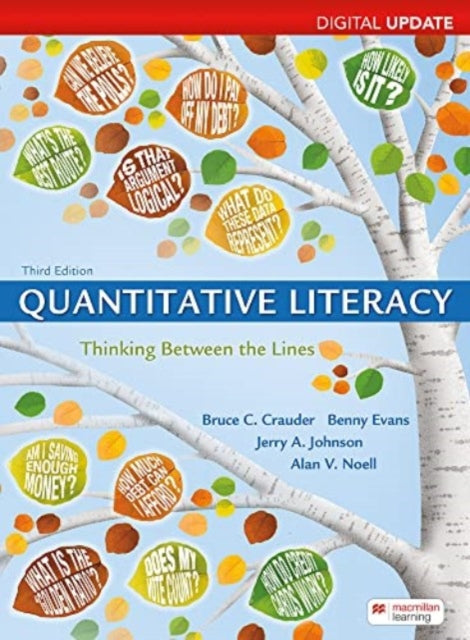 Book cover of: Quantitative Literacy, Digital Update. By: Bruce Crauder
