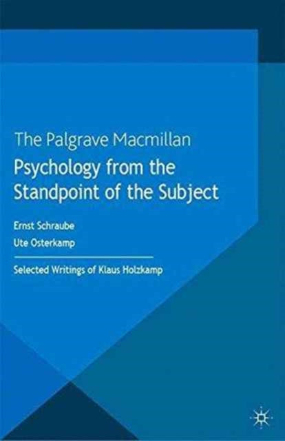 Book cover of: Psychology from the Standpoint of the Subject. By: E. Schraube