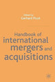 Book cover of: Handbook of International Mergers and Aquisitions. By: G. Picot
