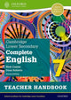 Book cover of: Cambridge Lower Secondary Complete English 7: Teacher Handbook (Second Edition). By: Dean Roberts