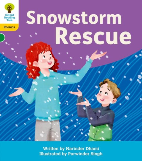Book cover of: Oxford Reading Tree: Floppy's Phonics Decoding Practice: Oxford Level 5: Snowstorm Rescue. By: Narinder Dhami