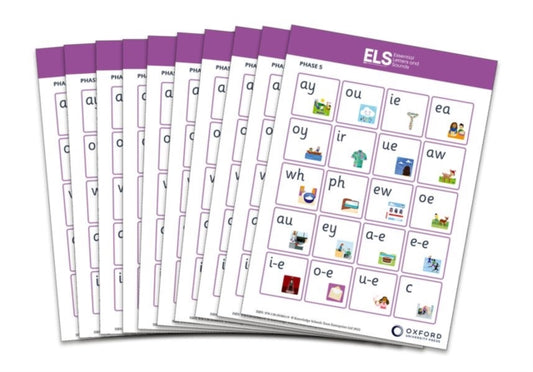 Book cover of: Essential Letters and Sounds: Phase 5 Sound Mats for Reception/P1 and Year 1/P2