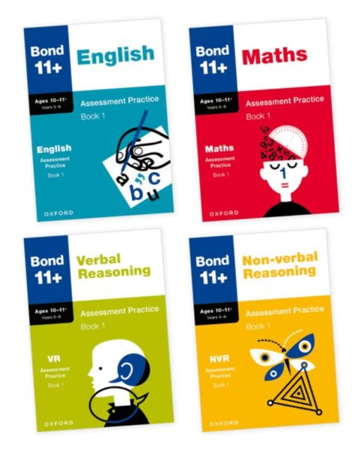 Book cover of: Bond 11+ Assessment Practice Bundle for Age 10-11+: English, Maths, Non-verbal Reasoning, Verbal Reasoning: Ready for the 2025 exam (for GL Assessment & other 11 plus exams)