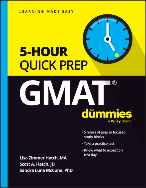 Book cover of: GMAT 5-Hour Quick Prep For Dummies. By: Lisa Zimmer Hatch