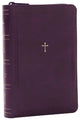 Book cover of: NKJV Compact Paragraph-Style Bible w/ 43,000 Cross References, Purple Leathersoft with zipper, Red Letter, Comfort Print: Holy Bible, New King James Version. By: Zondervan Publishing Company